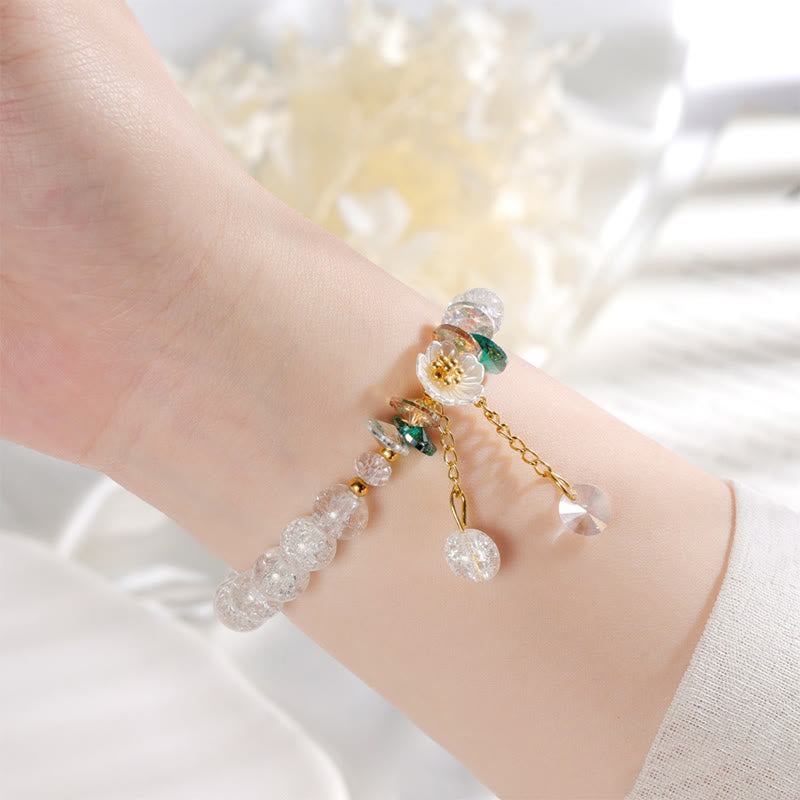 Nimara Ritual Simple Design Flower Charm Glass Bead Bracelet