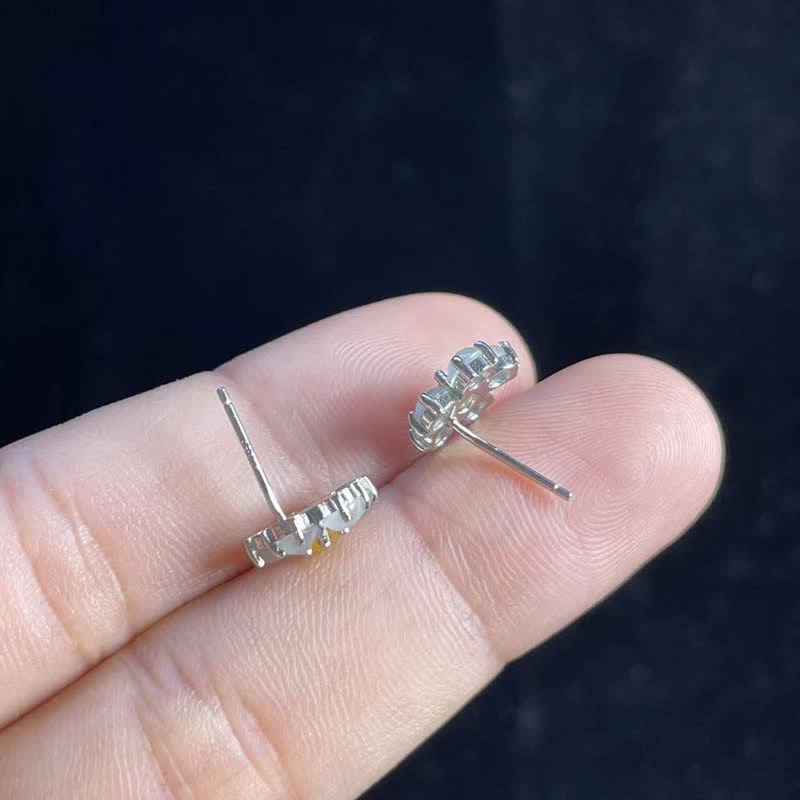 Release Negativity White Jade Flower Blessing Stud Earrings