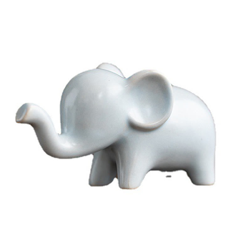 Nimara Ritual Small Ceramic Elephant Home Tea Pet Figurine Desk Decoration