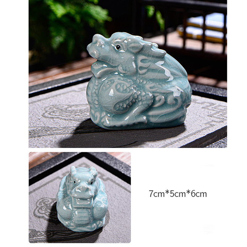Nimara Ritual Chinese Zodiac Wealth Ceramic Tea Pet Home Figurine Decoration