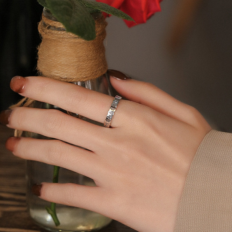 Nimara Ritual 925 Sterling Silver Six True Words Calm Wisdom Ring