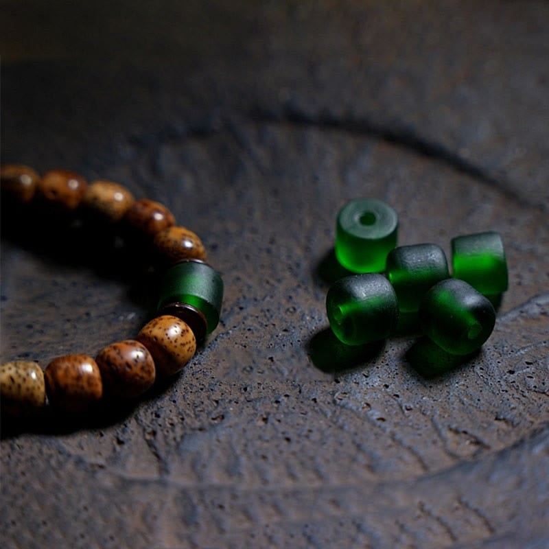 Nimara Ritual Tibetan Bodhi Seed Amber Dzi Bead Agate Zakiram Goddess of Wealth Beads Triple Wrap Bracelet