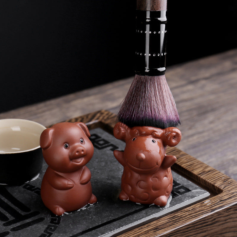 Nimara Ritual Chinese Zodiac Purple Clay Wealth Ceramic Tea Pet Home Figurine Decoration
