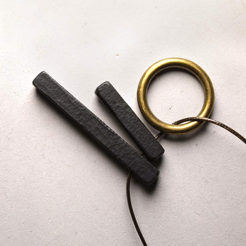 Nimara Ritual Zen Circle Ebony Wood Enlightenment Necklace Pendant