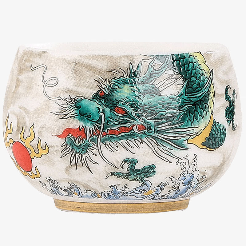 Nimara Ritual Dragon Cicada Bamboo Deer Crane Lotus Plum Flower Ceramic Teacup Kung Fu Tea Cup Bowl 185ml