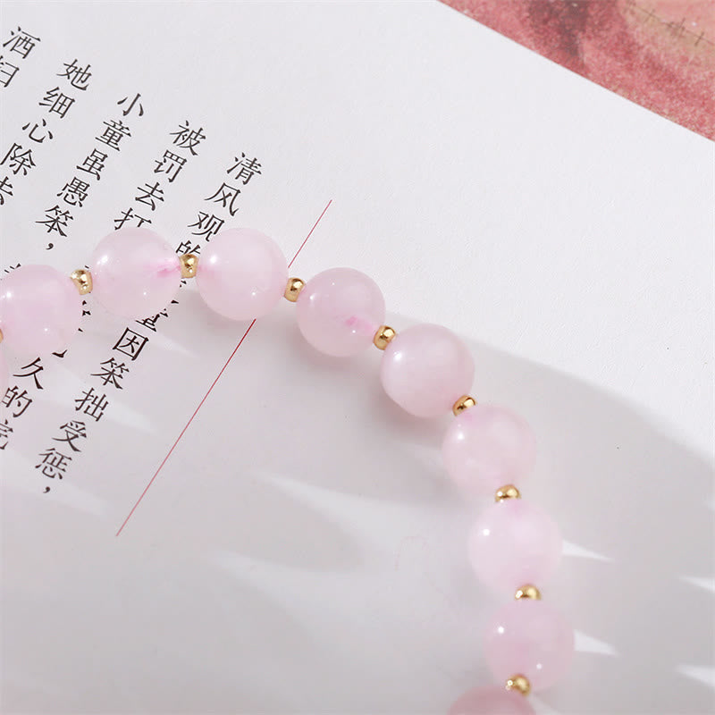Nimara Ritual Natural Pink Crystal Plum Blossom Love Bracelet