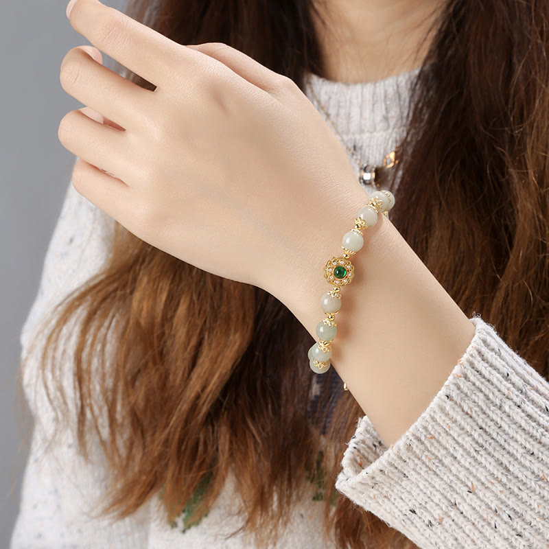 Nimara Ritual Natural Jade Prosperity Bead Chain Bracelet