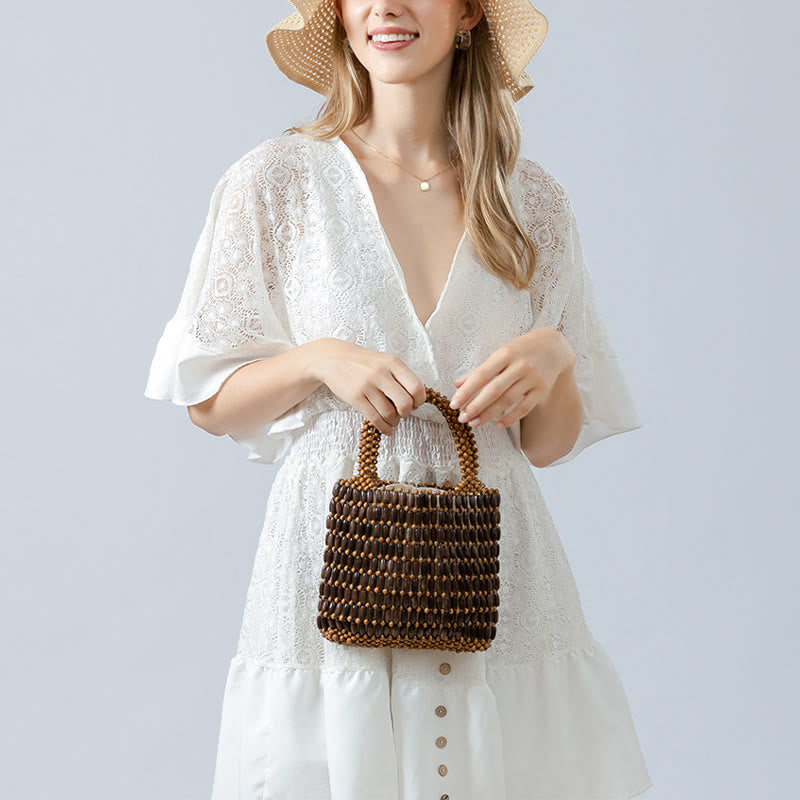 Nimara Ritual Hand-woven Wooden Beads Handbag