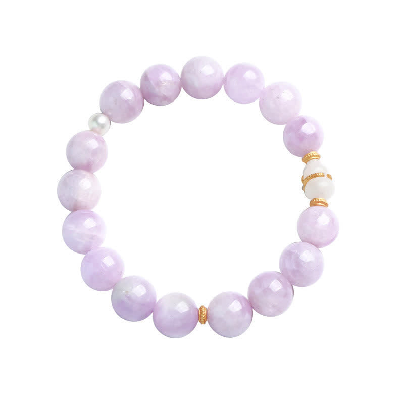 Nimara Ritual Kunzite Hetian White Jade Gourd Love Spiritual Growth Bracelet
