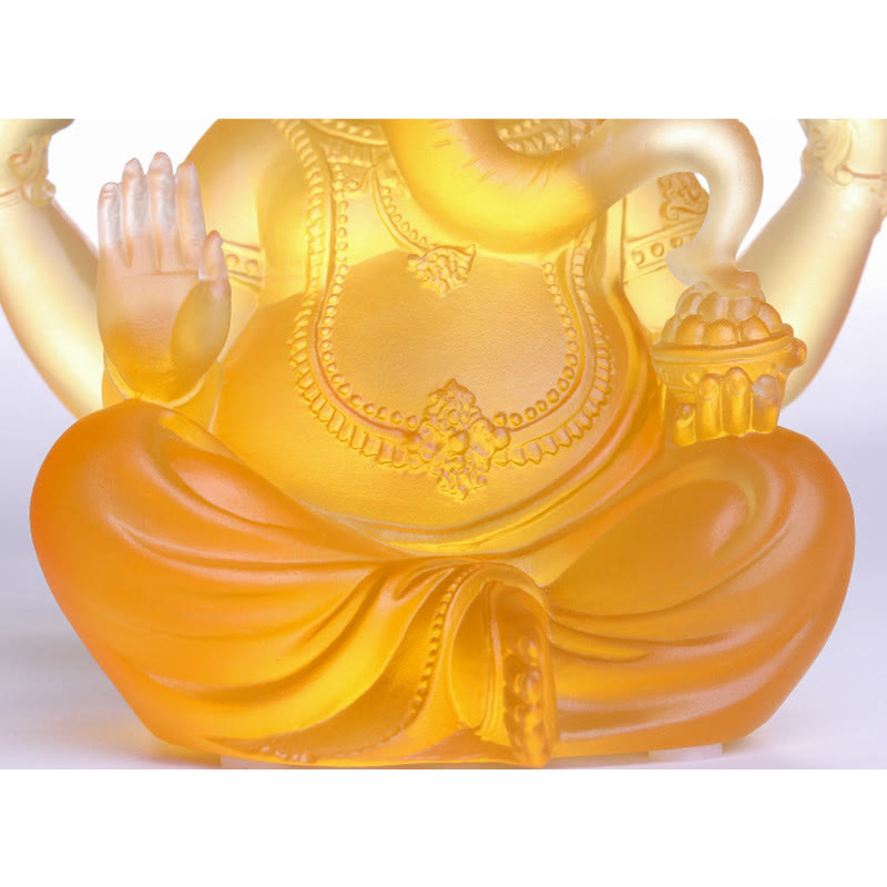 Nimara Ritual Handmade Ganesh Ganpati Elephant Figurine Liuli Crystal Art Piece Protection Statue Home Decoration