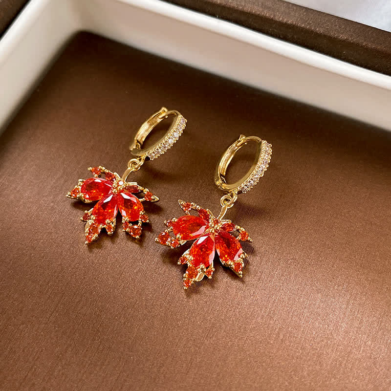 Nimara Ritual Maple Leaf Zircon Luck Necklace Pendant Ring Earrings