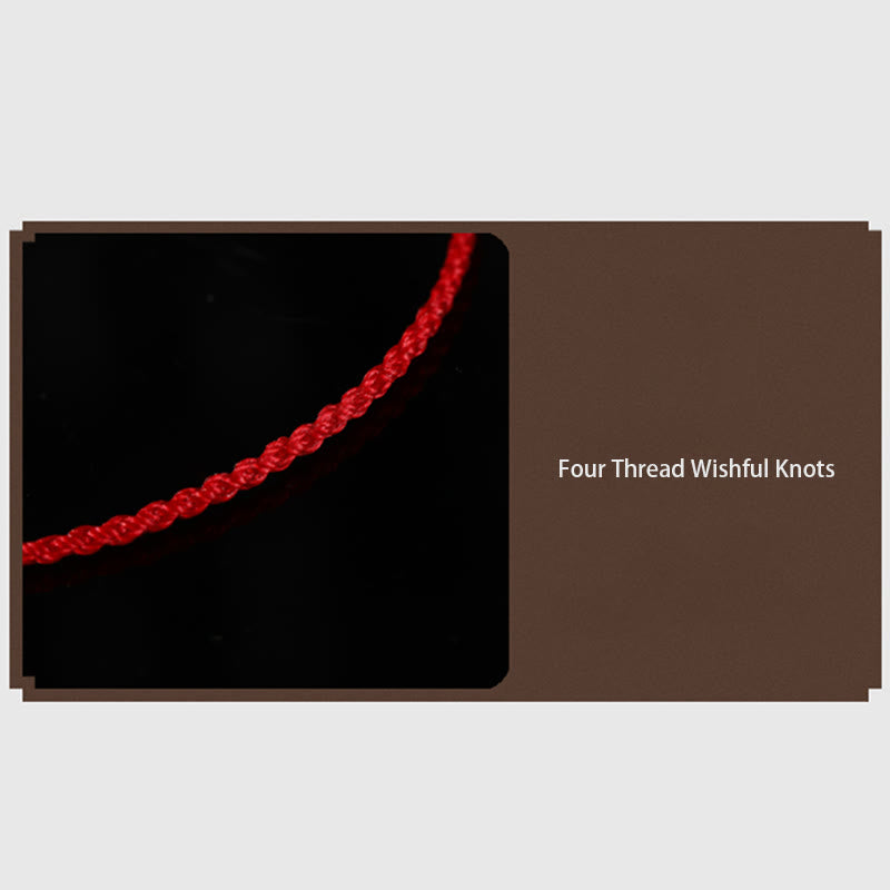 Nimara Ritual 999 Gold Bead Handmade Four Thread Wishful Knots Braided Protection Bracelet