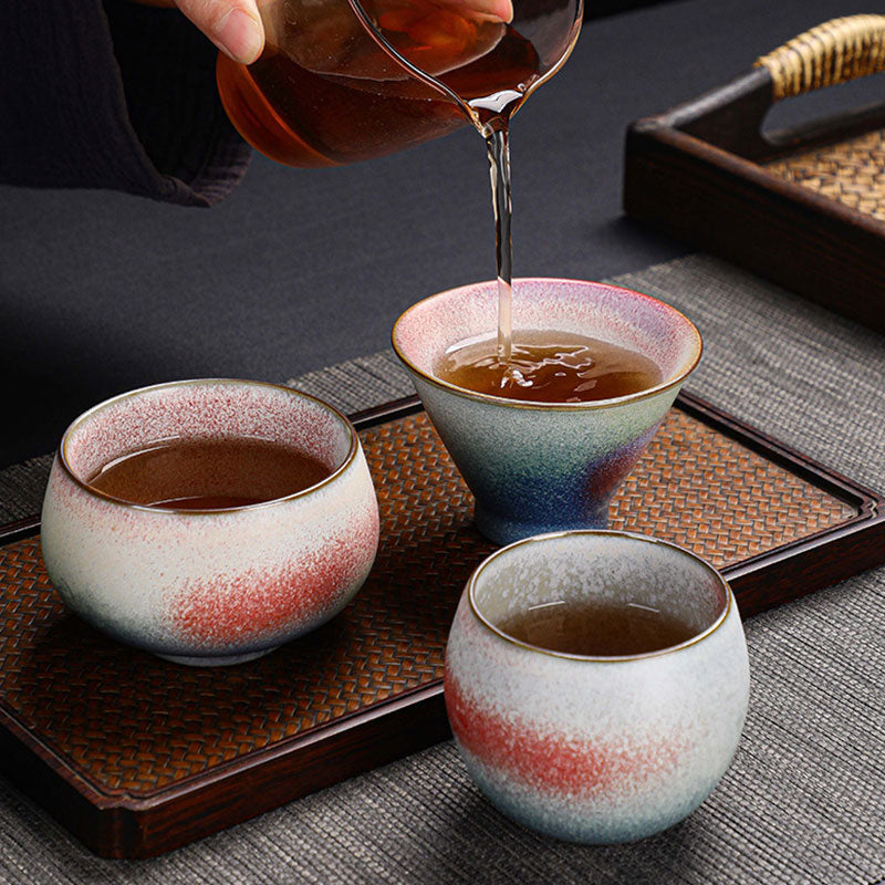 Nimara Ritual Retro Red Gradient Kiln Change Ceramic Teacup Kung Fu Tea Cup