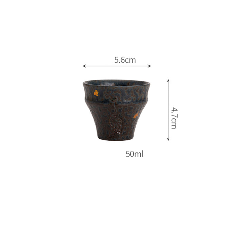Nimara Ritual Small Vintage Style Ceramic Teacup Kung Fu Tea Cup 50ml