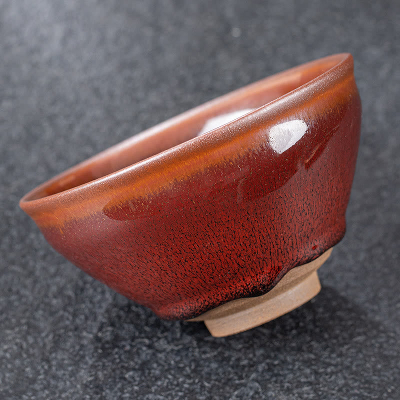 Nimara Ritual Vintage Red Brown Chinese Jianzhan Porcelain Teacup Kung Fu Tea Cup