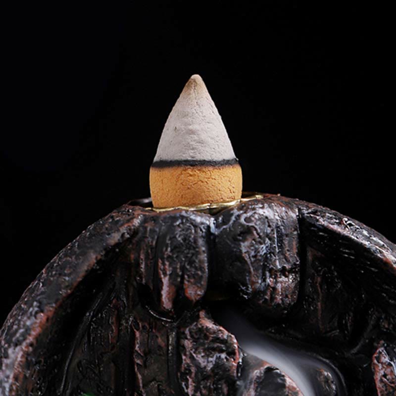 Nimara Ritual Mountain Bridges Pattern Meditation Resin Backflow Incense Burner