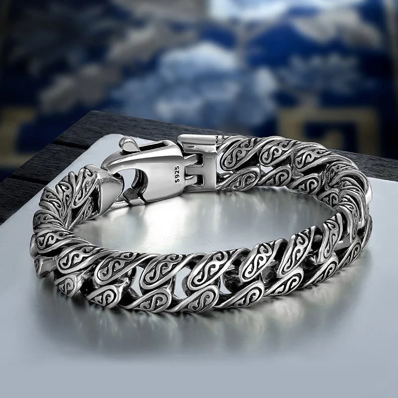 Nimara Ritual Vintage Tang Dynasty Flower Design Carved Luck Bracelet
