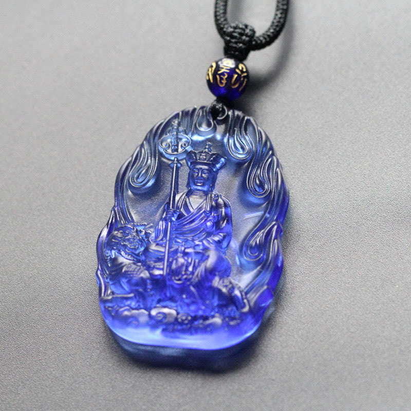 Nimara Ritual Ksitigarbha Buddha Liuli Crystal Serenity Amulet Necklace Pendant