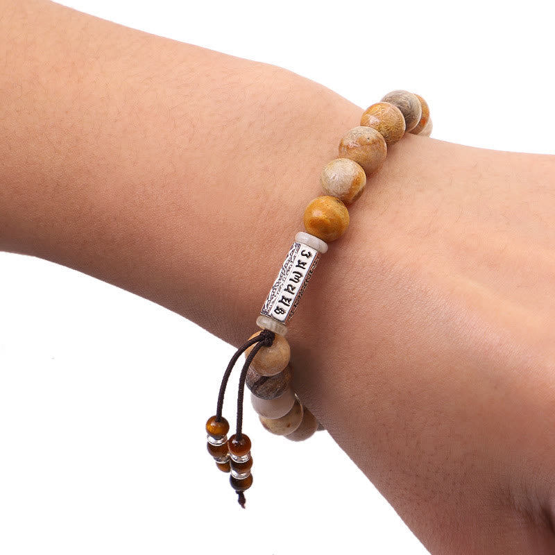Nimara Ritual Weathered Stone Om Mani Padme Hum Strengthen Bracelet