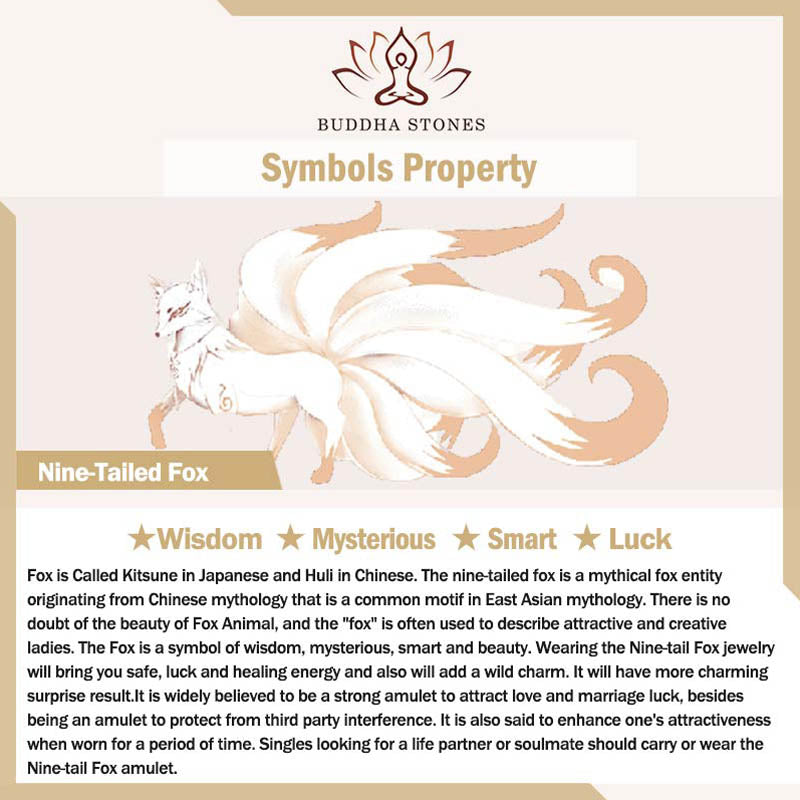 Nimara Ritual Natural Strawberry Quartz Nine Tailed Fox Healing Bracelet