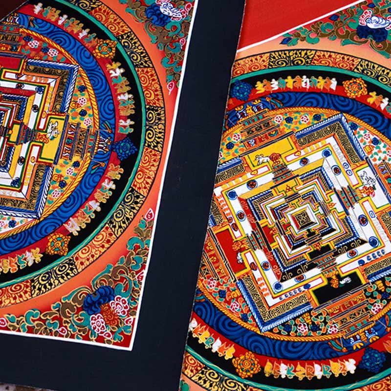 Nimara Ritual Tibetan Handmade Thangka Mandala Painting Blind Box Random Color Pattern