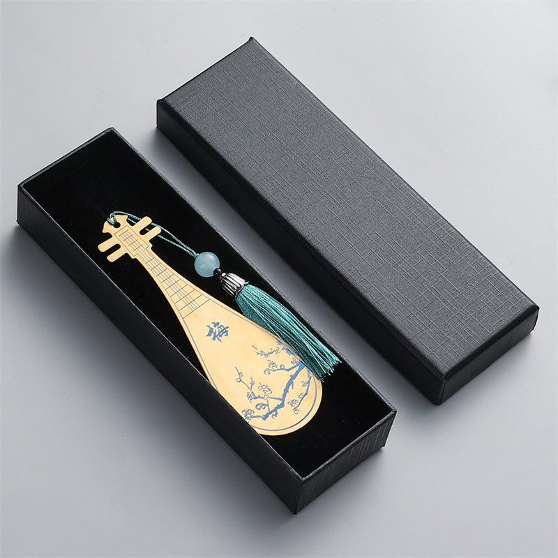 Nimara Ritual Classical Musical Instruments Pipa Guzheng Guqin Ruan Metal Bookmarks Tassel With Gift Box