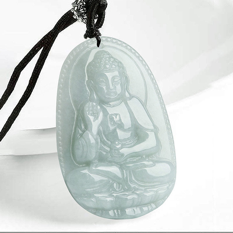 Nimara Ritual Chinese Zodiac Natal Buddha Jade Wealth Prosperity Necklace Pendant