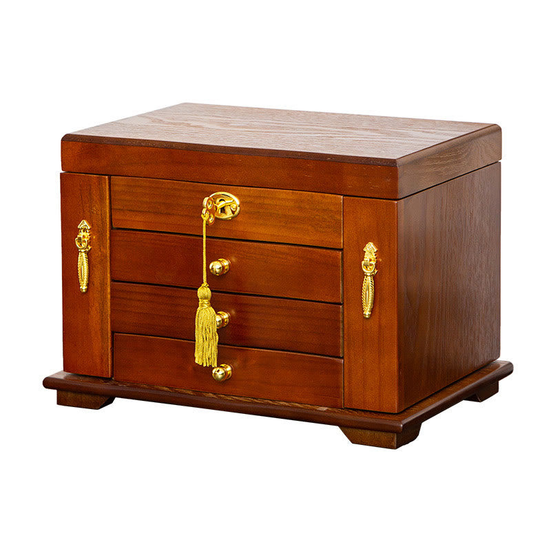 Nimara Ritual Vintage Large Capacity Wooden Jewelry Box Jewelry Storage Box With Mirror