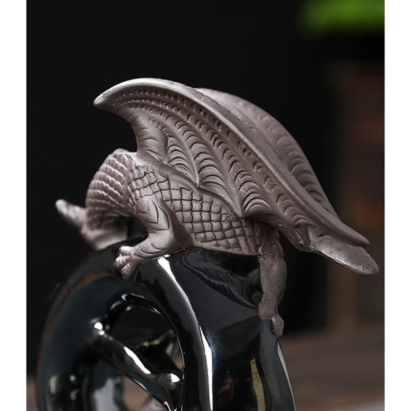 Nimara Ritual Nordic Pterosaur Dragon Ceramic Backflow Smoke Fountain Protection Healing Incense Burner Decoration
