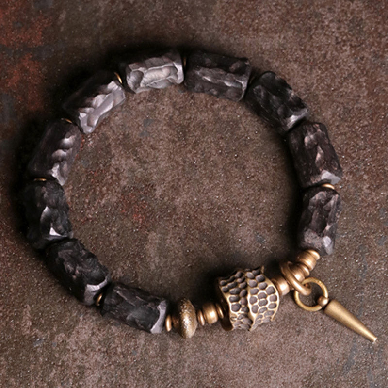 Nimara Ritual Ebony Wood Copper Balance Protection Couple Bracelet