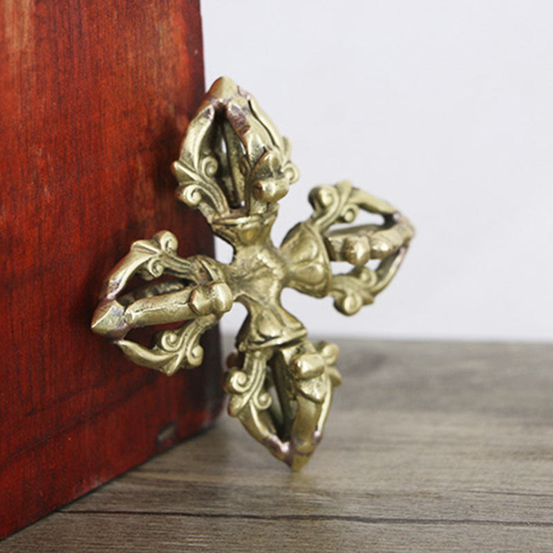 Nimara Ritual Nepal Handmade 5 Prong Double Dorje Copper Strength Vajra
