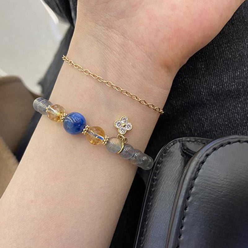 Nimara Ritual Natural Moonstone Flower Chram Healing Beads Bracelet