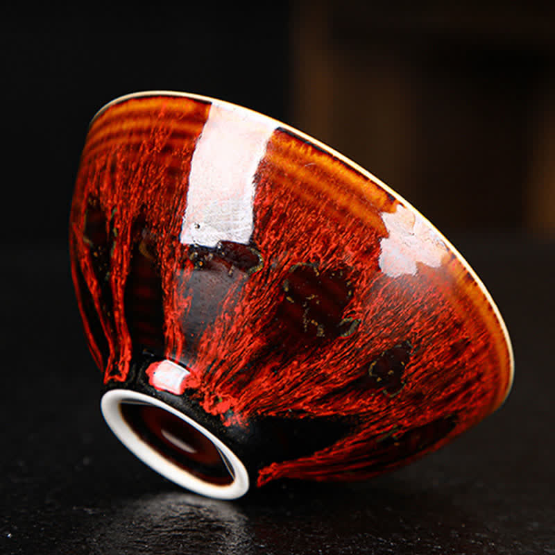 Nimara Ritual Maple Leaf Colorful Ceramic Teacup Home Tea Cups