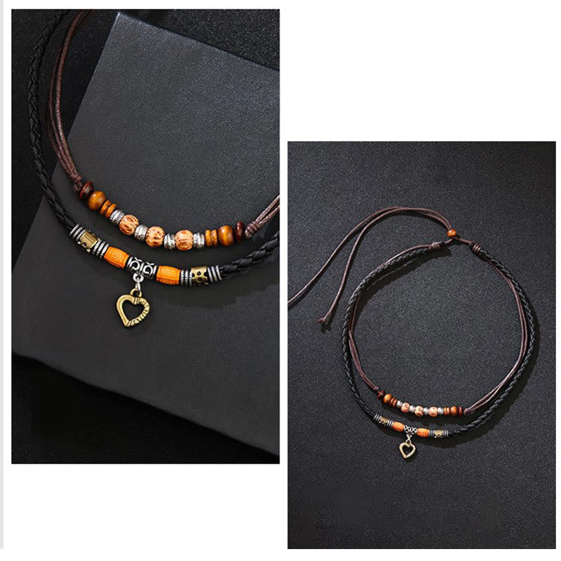 Nimara Ritual Love Heart Pattern Bead Healing Necklace Pendant Bracelet
