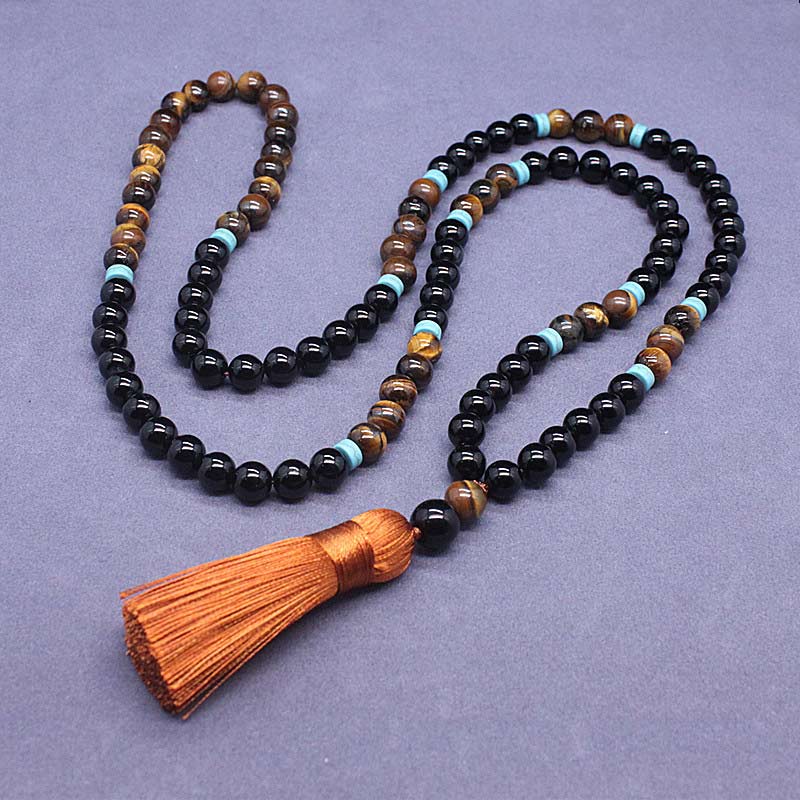 Nimara Ritual Tibetan Black Onyx Peaceful Mala Set