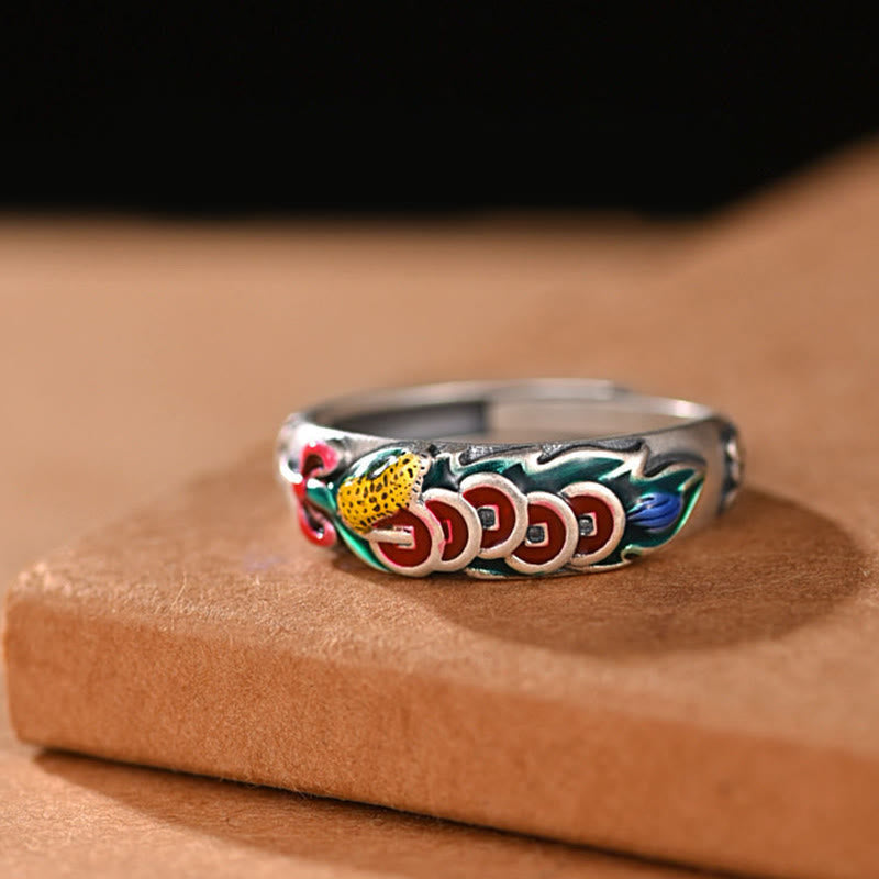 Nimara Ritual Feng Shui Five Emperor Coins Wealth Ring
