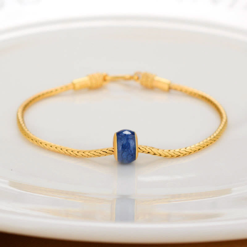 Nimara Ritual Tibetan 18K Gold Om Mani Padme Hum Lucky Koi Fish Fu Character Ingot Copper Coin Peace Bracelet