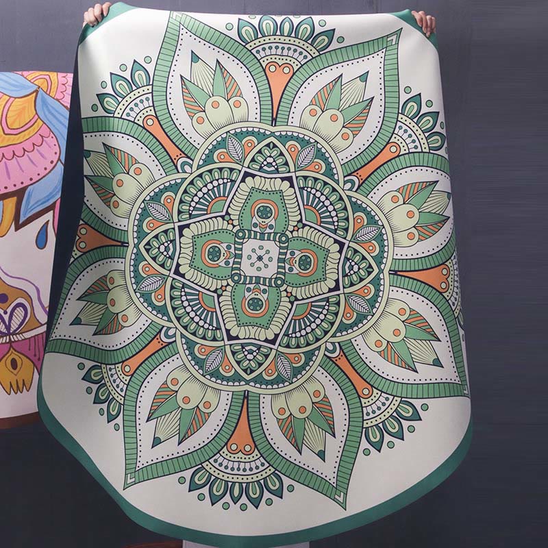 Nimara Ritual Tibetan Lotus Mandala Enlightenment Foldable Natural Rubber Yoga Mat Decoration
