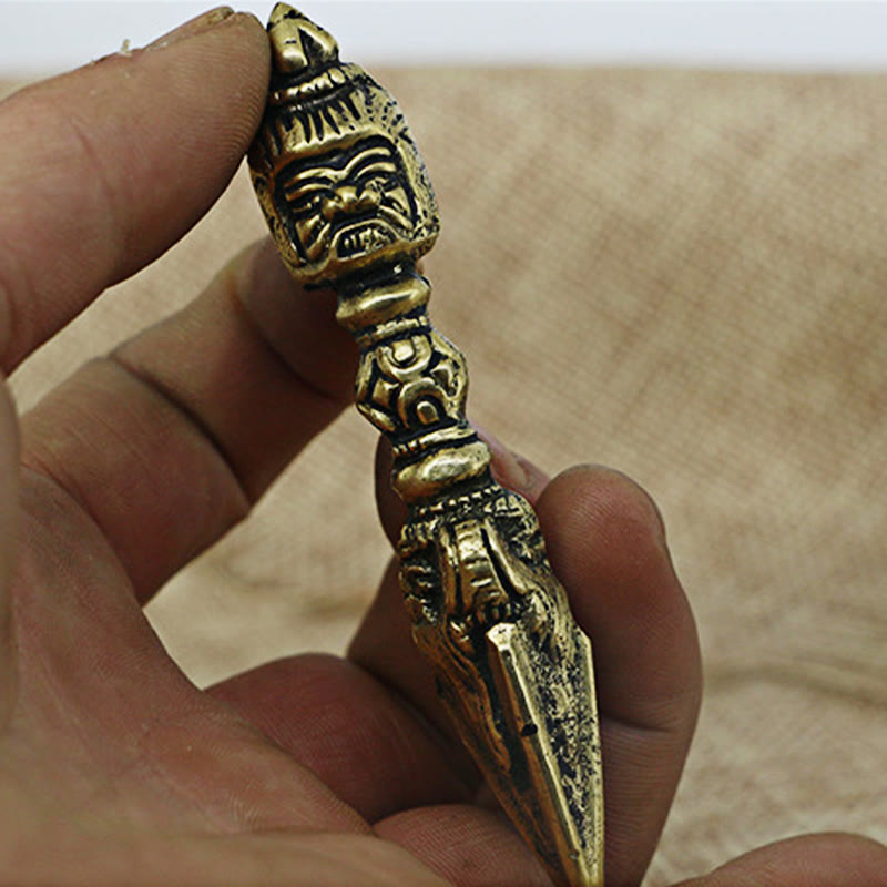 Nimara Ritual Handmade Nepal Small Vajra Dorje Engraved Enlightenment Copper Decoration