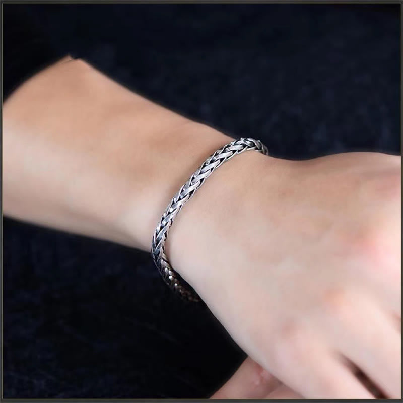 Nimara Ritual Vintage Dragon Keel Braided Twisted Design Wealth Buckle Bracelet