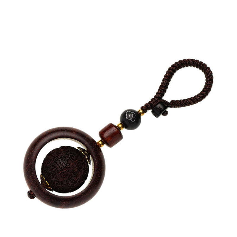 Nimara Ritual Tibetan Small Leaf Red Sandalwood Ebony Luck Protection Rotation Decoration