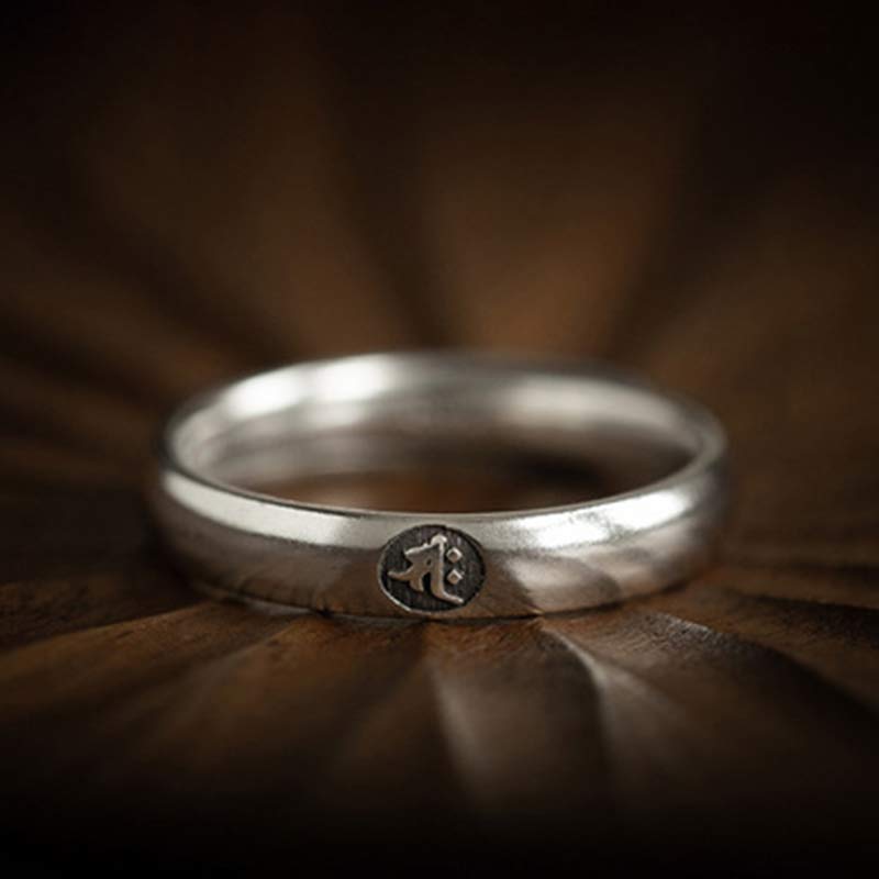 Nimara Ritual 925 Sterling Silver Chinese Zodiac Natal Buddha Blessing Couple Ring