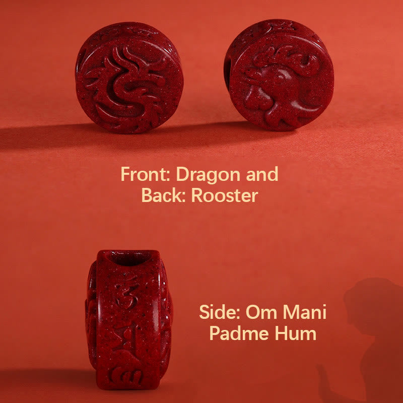 Nimara Ritual Year of the Dragon 925 Sterling Silver Chinese Zodiac Cinnabar Auspicious Matches Blessing Bracelet