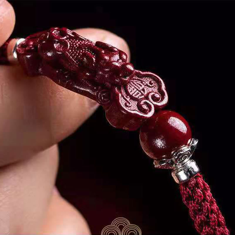 Nimara Ritual Handcrafted PiXiu Cinnabar Wealth Luck Braided Bracelet