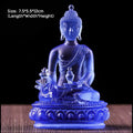Nimara Ritual Medicine Buddha Handmade Liuli Crystal Art Piece Compassion Statue Home Office Offering Decoration