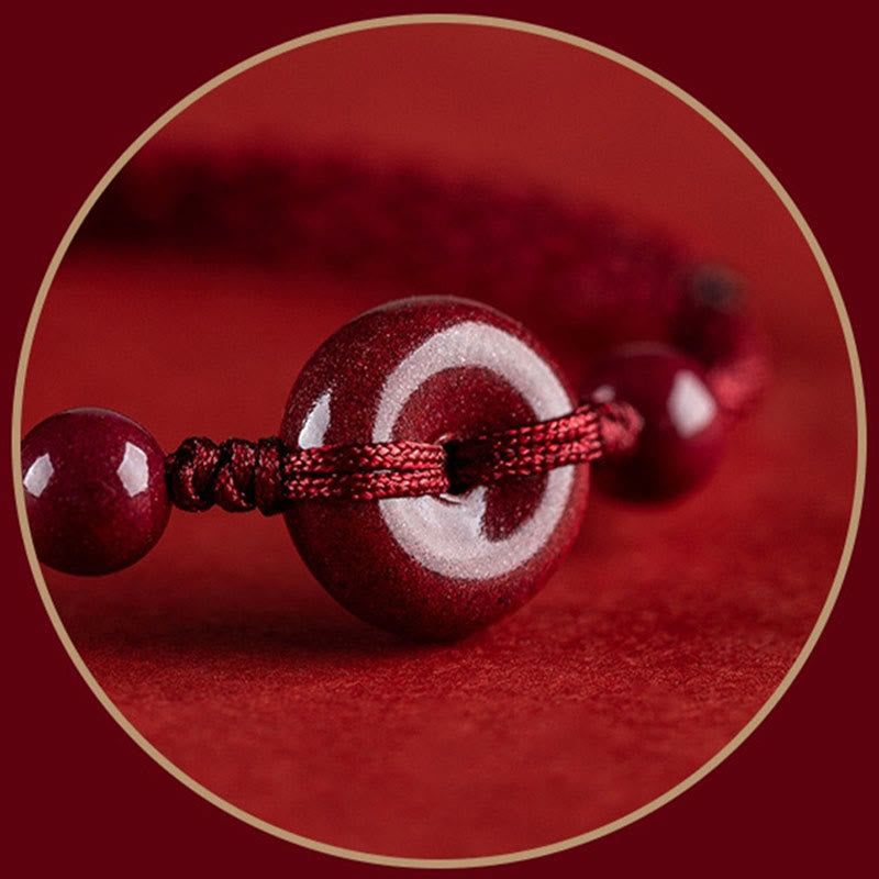 May You Be Healthy and Safe Cinnabar Bracelet Anklet