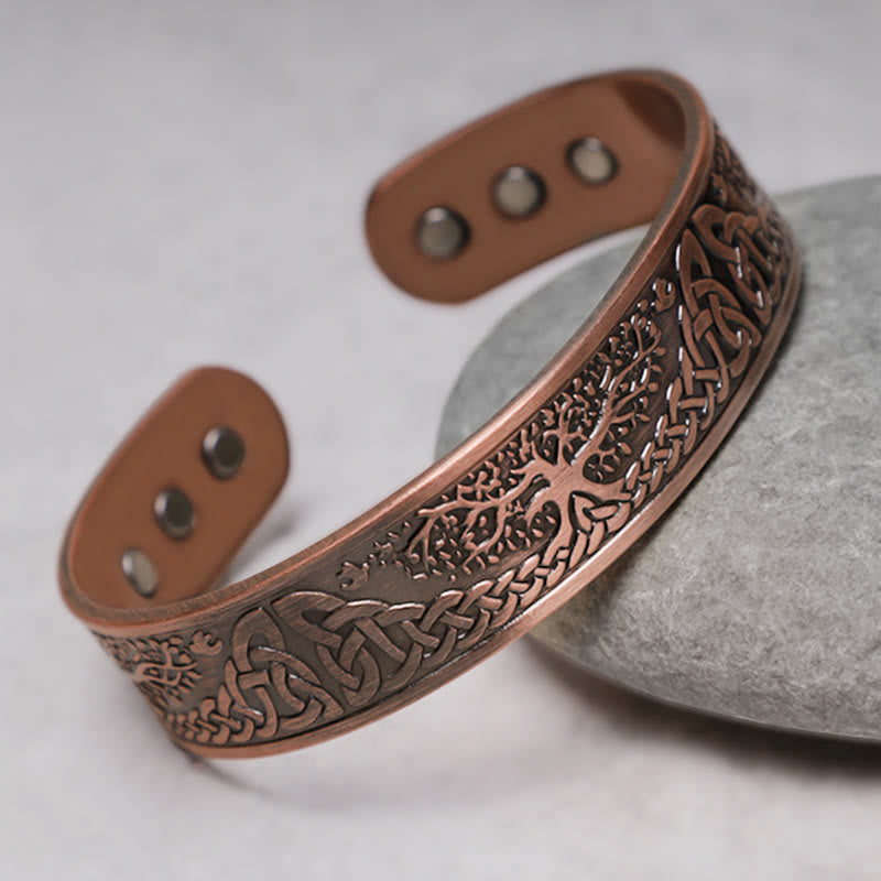 Nimara Ritual Lucky Tree Of Life Balance Magnetic Adjustable Cuff Bracelet Bangle