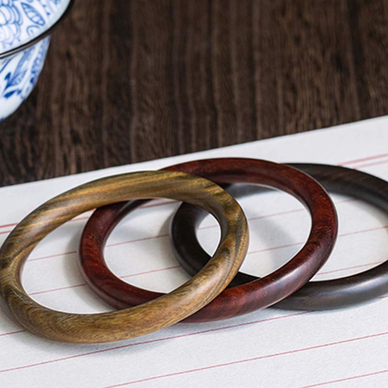 Nimara Ritual Tibetan Small Leaf Red Sandalwood Ebony Green Sandalwood Protection Bracelet Bangle