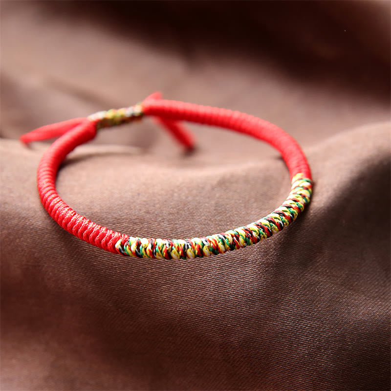 Nimara Ritual Tibetan Handmade Multicolor King Kong Knot Luck Strength Braided Bracelet