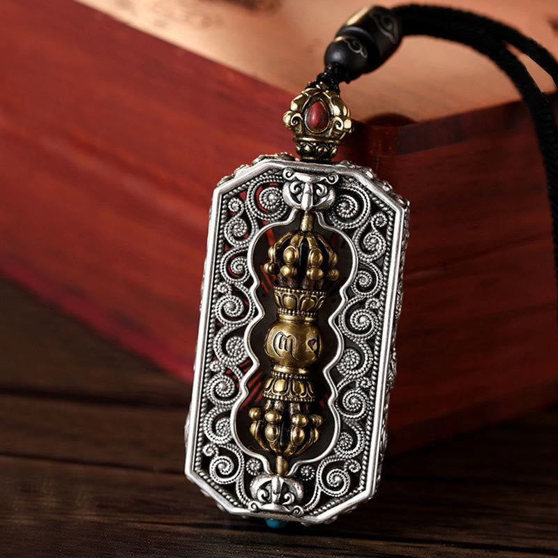 Tibetan Om Mani Padme Hum Dorje Spiritual Power Necklace Pendant